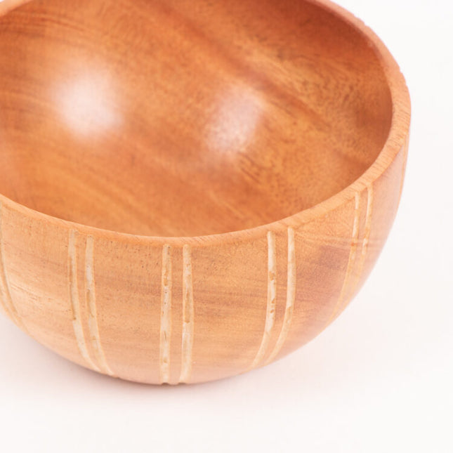 Etched neem wood bowl