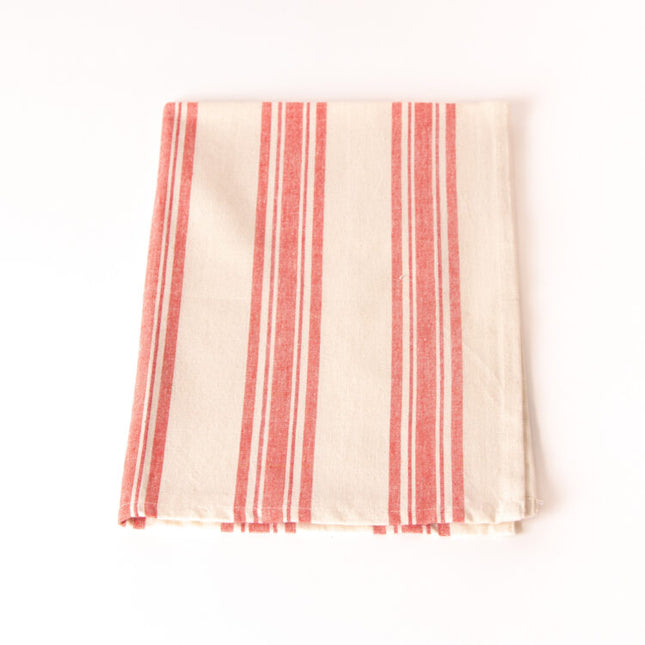 red stripe tea towel
