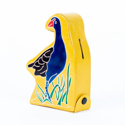 pukeko leather money box