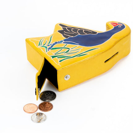 pukeko leather money box