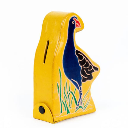 pukeko leather money box