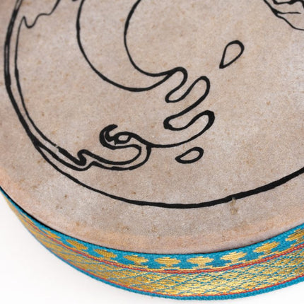 ocean hand drum with zari