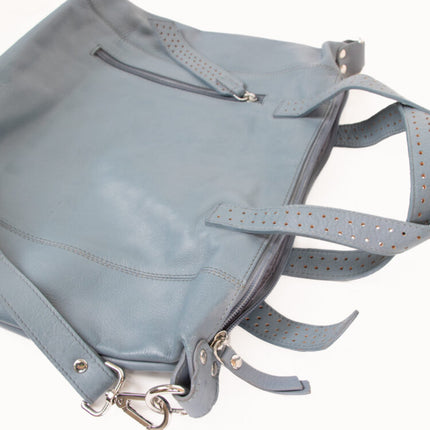 dotty blue shoulder bag