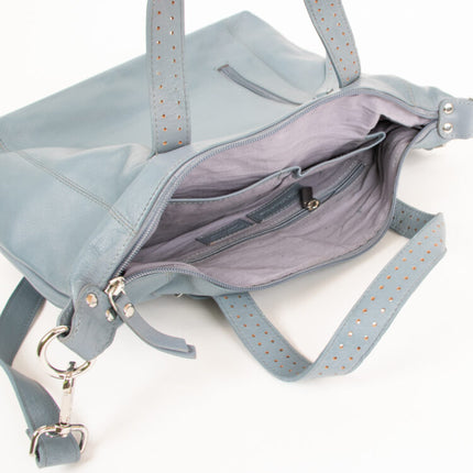 dotty blue shoulder bag