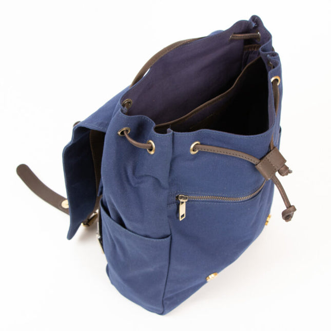 navy canvas backpack