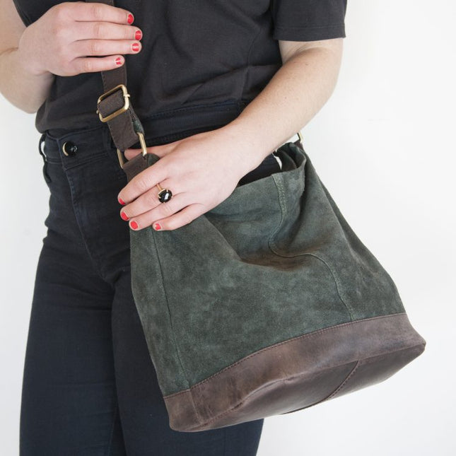 suede slouch bag