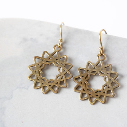 geometric star earrings