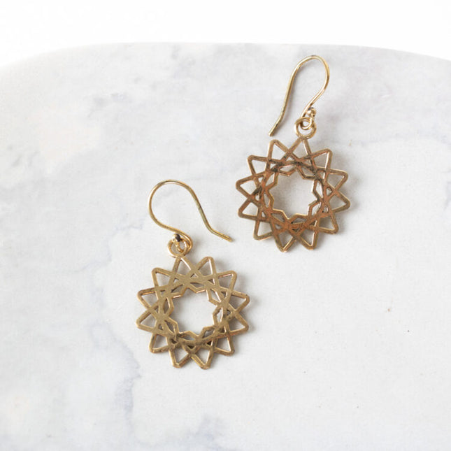 geometric star earrings