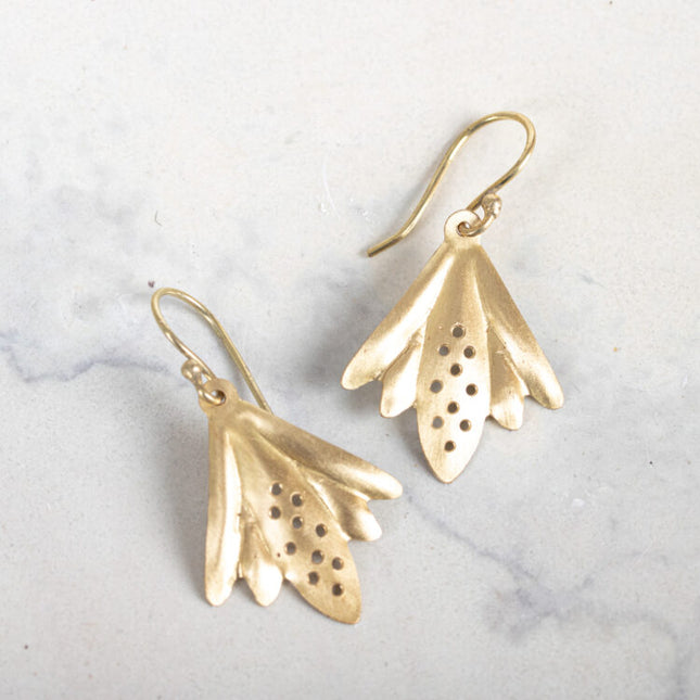 golden petal earrings