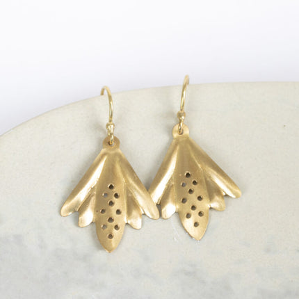 golden petal earrings
