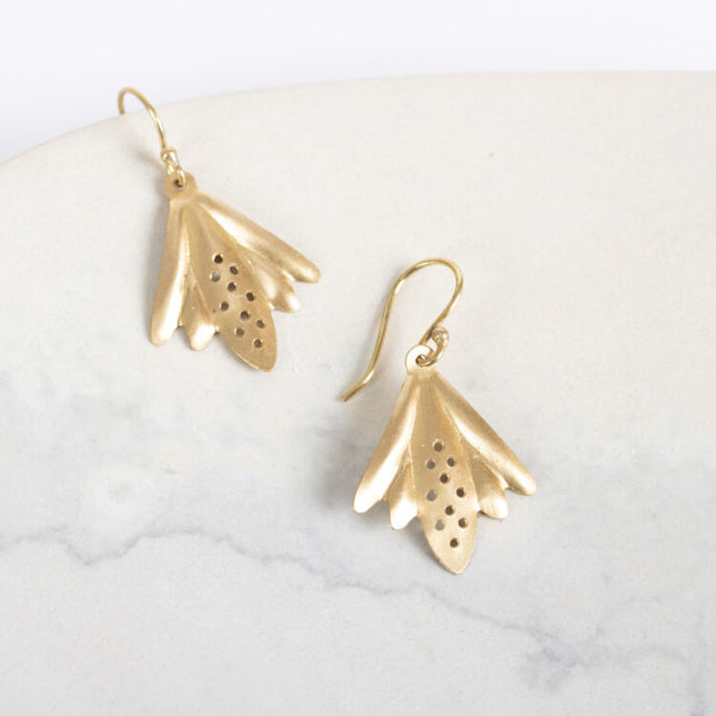 golden petal earrings