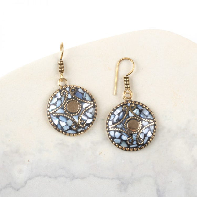 mosaic shell earring