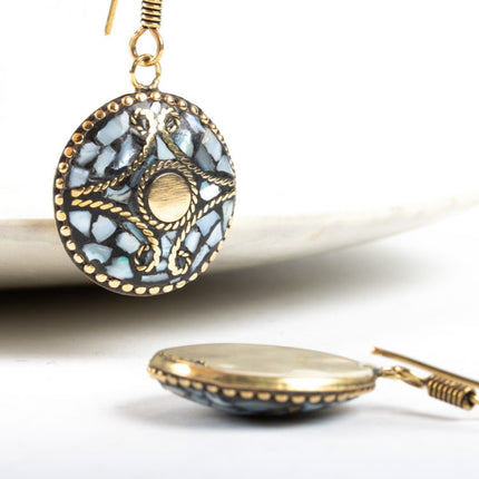mosaic shell earring