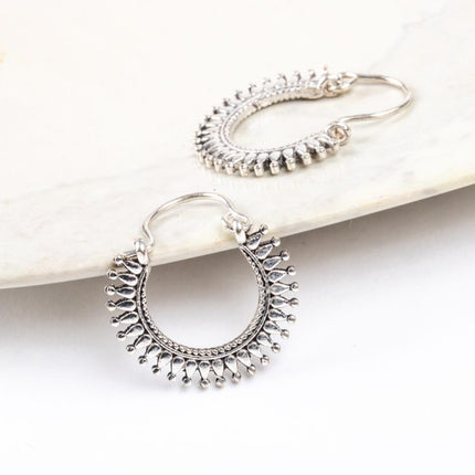 crown hoop earring