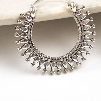 crown hoop earring