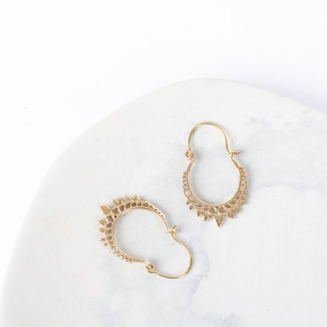 gold col crown earrings