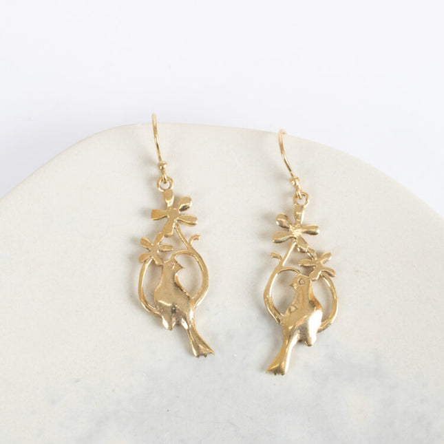 golden bird earrings