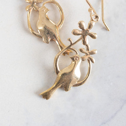 golden bird earrings