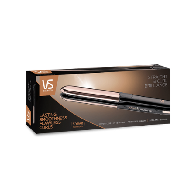 Vidal Sassoon Straight & Curl Brillance Hair Straightener Copper/Black