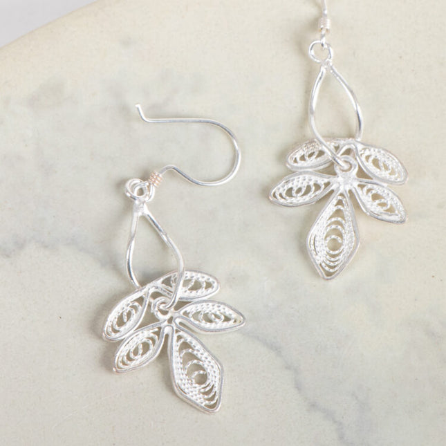 leaf and loop earring