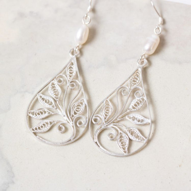 filigree drop earringss