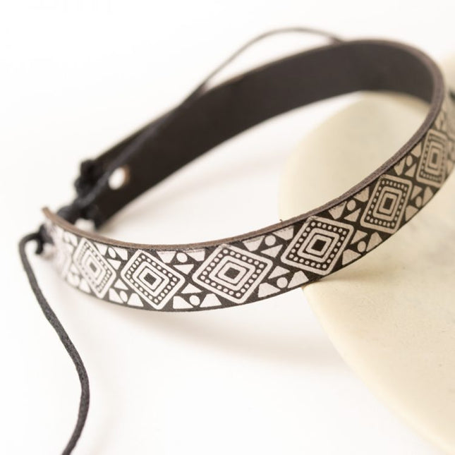 printed leather bracelet