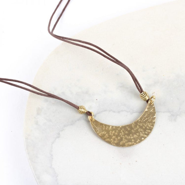 half moon cord necklace