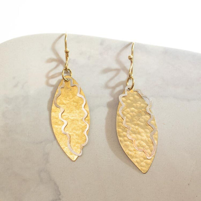 outline leaf earrings