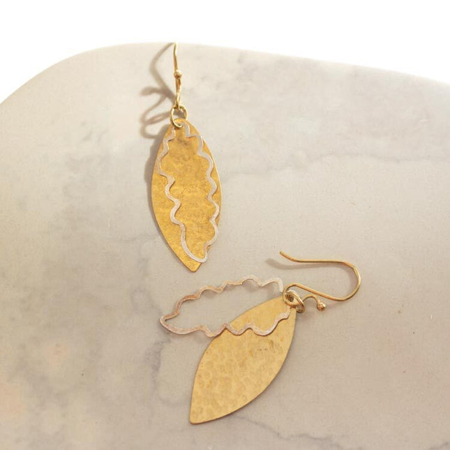 outline leaf earrings