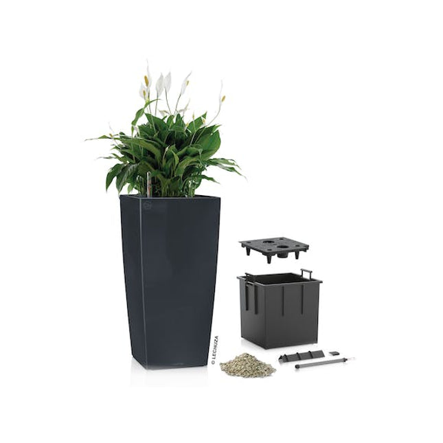 lechuza cubico planter colour 30 slate