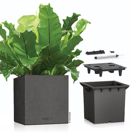 lechuza canto stone low 30 planter graphite