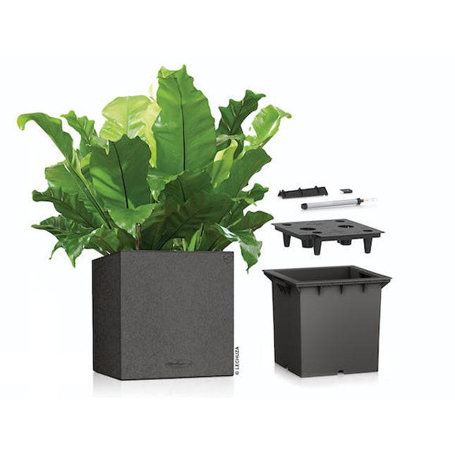 lechuza canto stone low 30 planter graphite