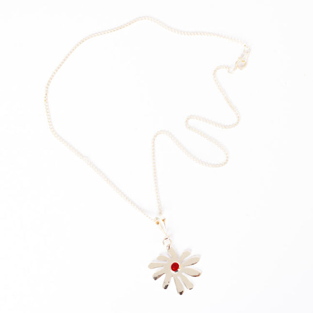 silver sunflower necklace