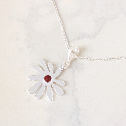 silver sunflower necklace