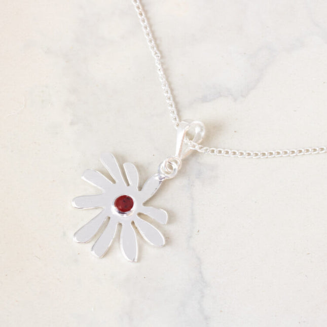 silver sunflower necklace