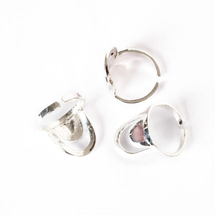 pink shell rainbow ring