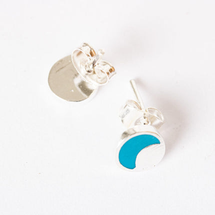 blue moon stud earrings