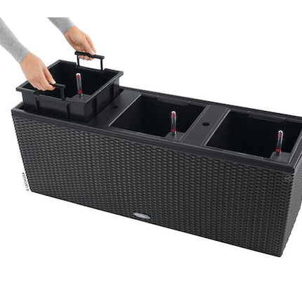 lechuza trio 40 cottage planter granite