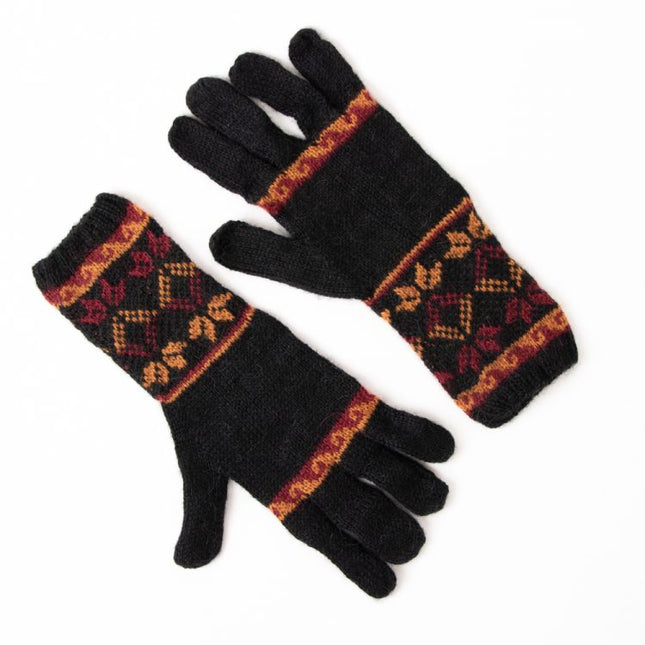 black alpaca blend gloves