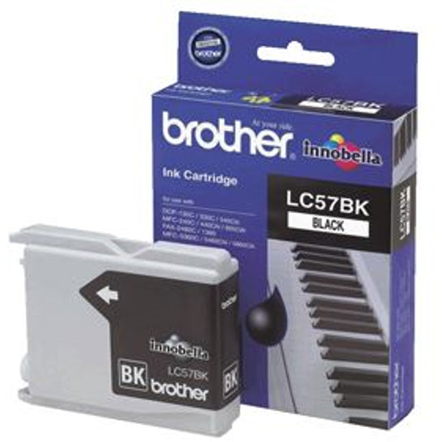 





Brother LC57BK Black Ink Cartridge

Features:
<div>Compatible With: DCP130C, DCP330C, DCP350C, DCP540CN, DCP560CN, FAX2480C, MFC240C, MFC440CN, MFC465CN, MFC665CW, MFC685CW, MFC885CW, MFC3360C, MFC5460CN, MFC5860CN, Yield ~500 Pages (at 5% Coverage)</div>