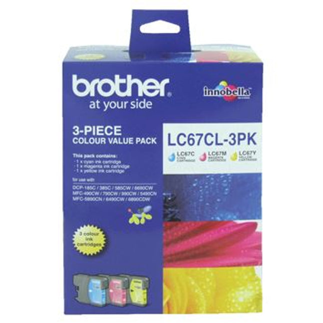 





Brother LC67CL3PK CMY Colour Ink Cartridges (Triple Pack)

Features:
<div>Compatible With: DCP185C, DCP385C, DCP395CN, DCP585CW, DCPJ715W, DCP6690CW, MFC490CW, MFCJ615W, MFC790CW, MFC795CW, MFC990CW, MFC5490CN, MFC5890CN, MFC6490CW, MFC6890CDW</div>