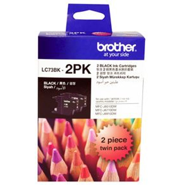 





Brother LC73BK2PK Black Ink Cartridge Twin Pack

Features:
<div>600 pages each cartridge (1200 total) at ISO2471, Compatible With: DCPJ525W, DCPJ725DW, DCPJ925DW, MFCJ430W, MFCJ432W, MFCJ625DW, MFCJ825DW, MFCJ5910DW, MFCJ6510DW, MFCJ6710DW, MFCJ6910DW</div>