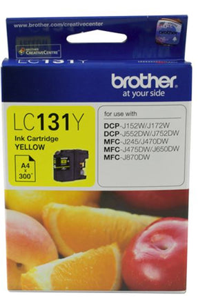 





Brother LC131Y Yellow Ink Cartridge

Features:
<div>Compatible With: DCPJ152W, DCPJ172W, DCPJ552DW, DCPJ752DW, MFCJ245, MFCJ470DW, MFCJ475DW, MFCJ650DW, MFCJ870DW, Yield ~300 Pages (at 5% Coverage)</div>
