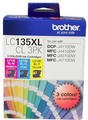 





Brother LC135XLCL3PK CMY Colour High Yield Ink Cartridge (Triple Pack)

Features:
<div>MFCJ4510DW, MFCJ4710DW, DCPJ4110DW, MFCJ6520DW, MFCJ6920DW, 1200 Page Each Yield  (at 5% Coverage)</div>