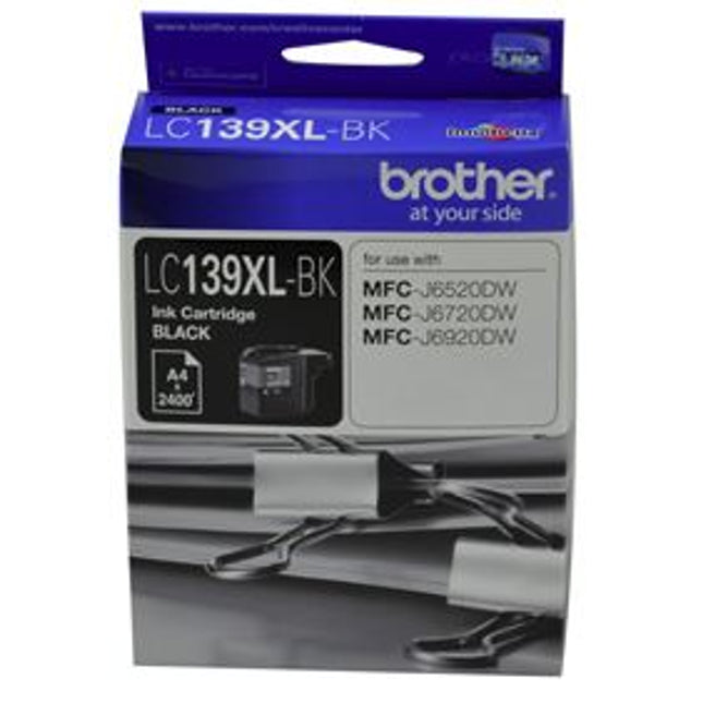 





Brother LC139XLBK Black High Yield Ink Cartridge

Features:
<div>Compatible With: MFCJ6520DW, MFCJ6720DW, MFCJ6920DW, 2400 Pages Yield (at 5% Coverage)</div>