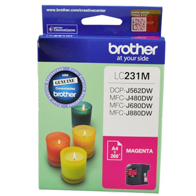 





Brother LC231M Magenta Ink Cartridge

Features:
<div>Compatible With: DCPJ562DW, MFCJ480DW, MFCJ680DW, MFCJ880DW. Yield ~260 Pages at 5% coverage.</div>
