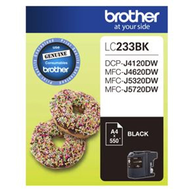 





Brother LC233BK Black Ink Cartridge

Features:
<div>Compatible With: DCPJ562DW, DCPJ4120DW, MFCJ480DW, MFCJ680DW, MFCJ880DW, MFCJ4620DW, MFCJ5320DW, MFCJ5320DW, Yield ~550 Pages (at 5% Coverage)</div>