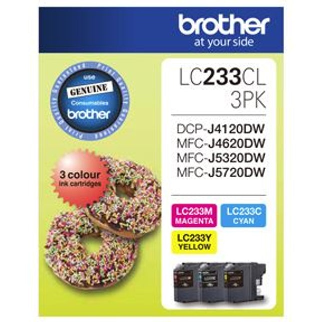 





Brother LC233CL3PK CMY Colour Ink Cartridges (Triple Pack)

Features:
<div>Compatible With: DCPJ562DW, DCPJ4120DW, MFCJ480DW, MFCJ680DW, MFCJ880DW, MFCJ4620DW, MFCJ5320DW, MFCJ5320DW, 550 page yield (at 5% Coverage)</div>