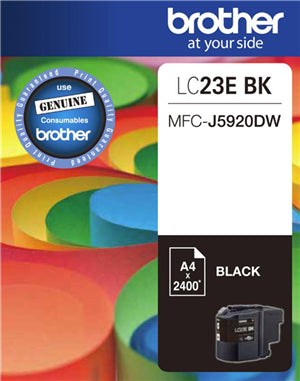 





Brother LC23EBK Black Ink Cartridge

Features:
<div>Compatible With: MFCJ5920DW, Yield ~2400 Pages (at 5% Coverage)</div>