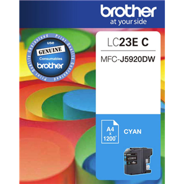 





Brother LC23EC Cyan Ink Cartridge

Features:
<div>Compatible With: MFCJ5920DW, Yield ~1200 Pages (at 5% Coverage)</div>
